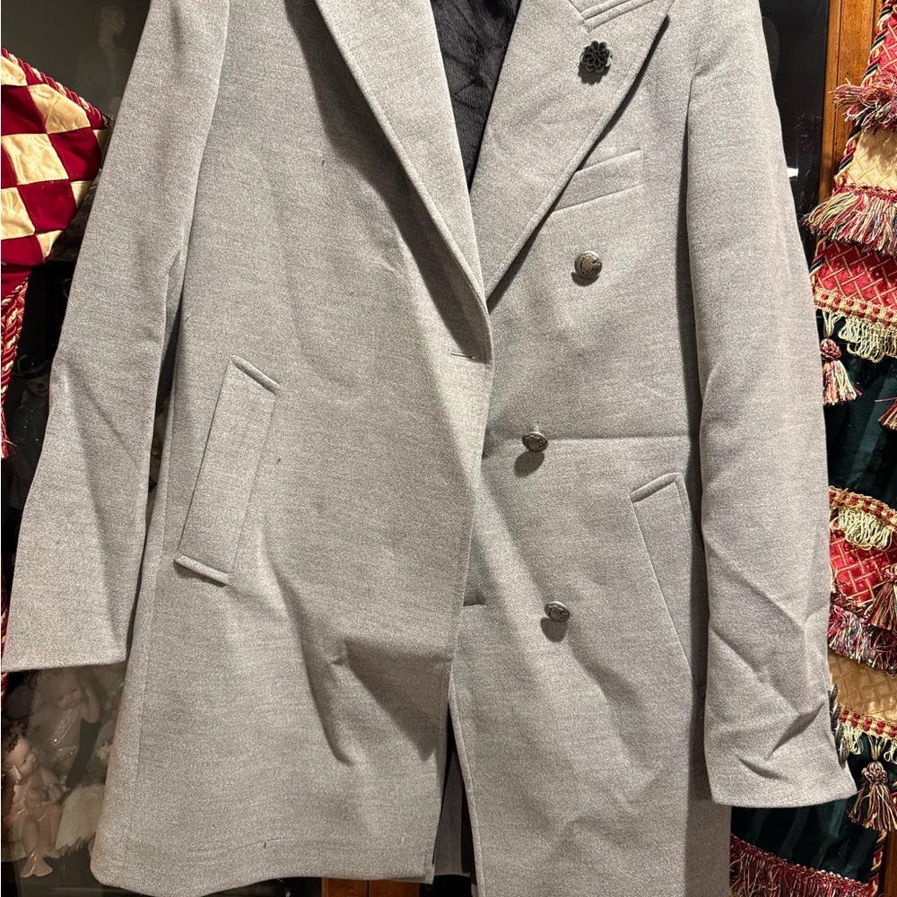 Gray Double-Breasted Coat
